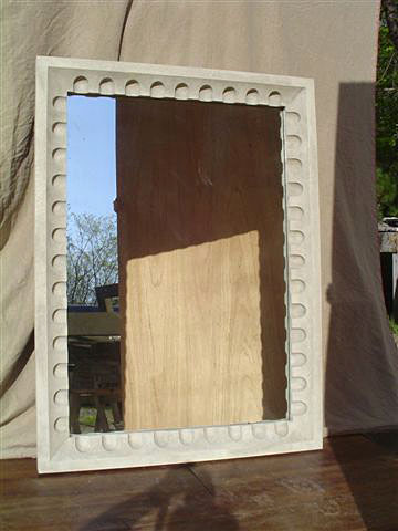 Faux Stone Fluted Mirror