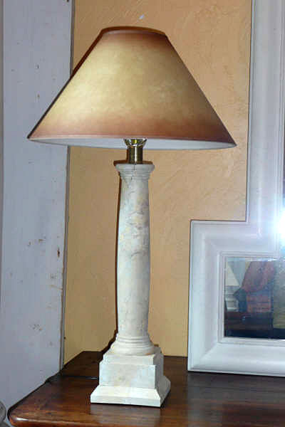 Italian Wooden Column Lamps