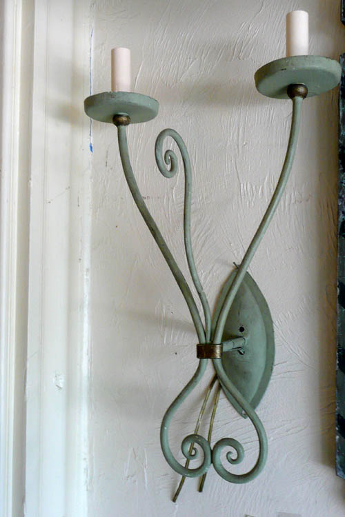 Pair Moss Green Sconces