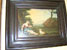 Dated 1806 pair of oil on wood panel pastoral landscape paintings by Germain
