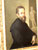 19th century oil on wood panel portrait of Michelangelo
