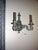 20th century pair Italian carved wood and silver leaf sconces