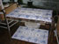 continental iron and tile serving table