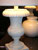 Handcrafted marblized medici urn lamps