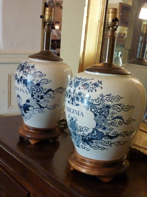 Delft Tobacco Jar Lamps