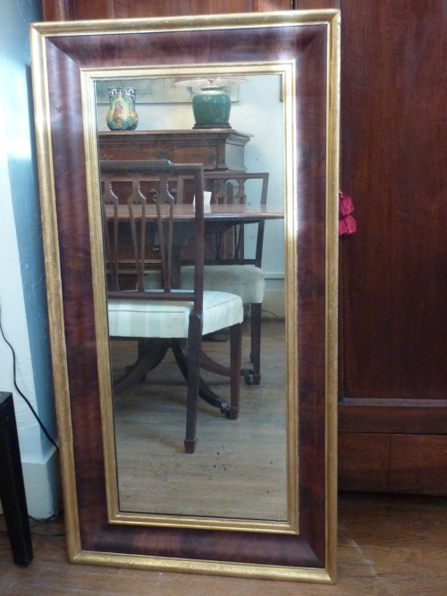 Mahogany Gold Rimmed Mirror
