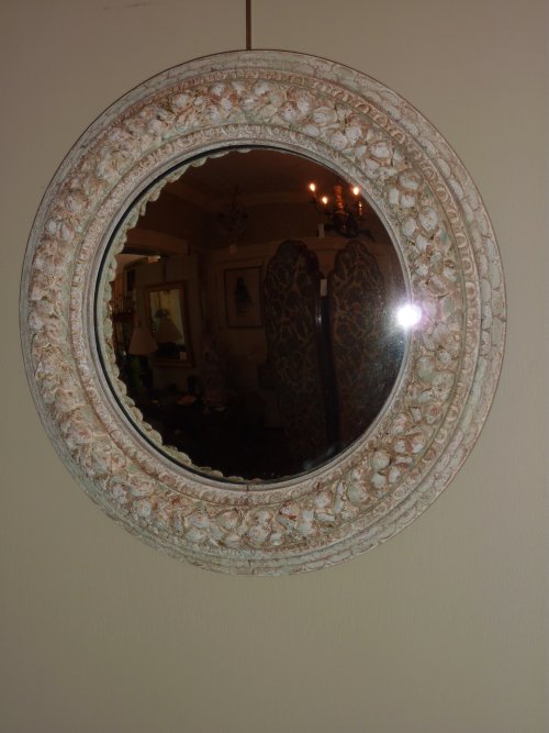 Carved Round Mirror