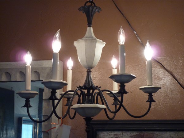 Mid Century Wood Chandelier