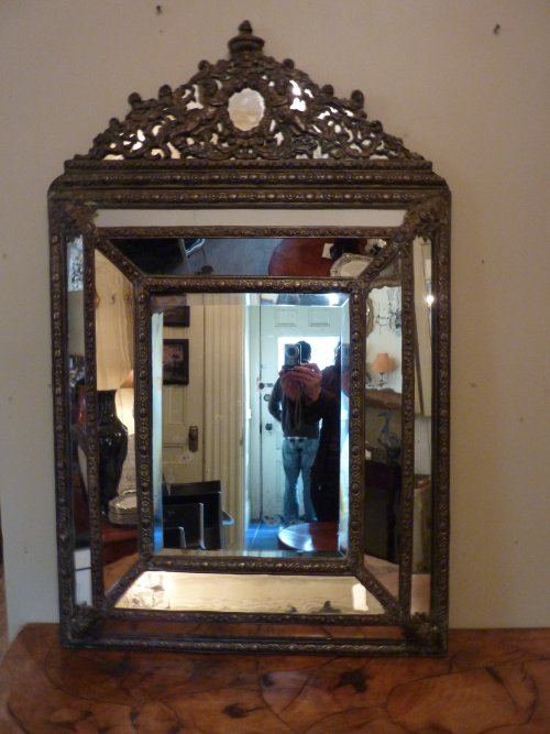 French Empire Bronze Mirror