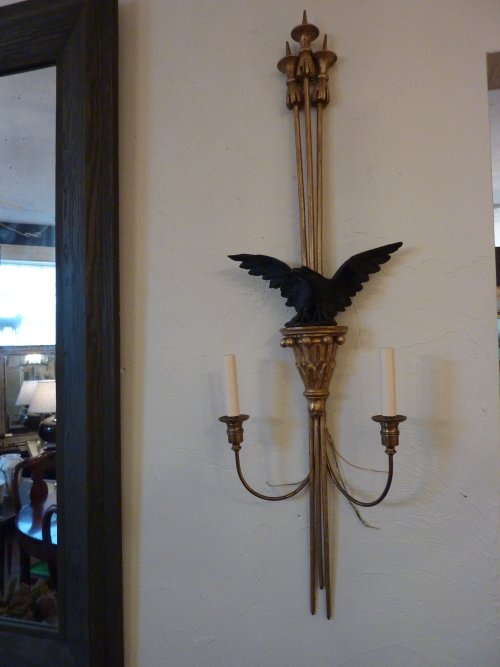 Pair of Empire Wooden Sconces