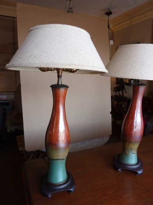 Pair of Vintage Modern Ceramic Lamps