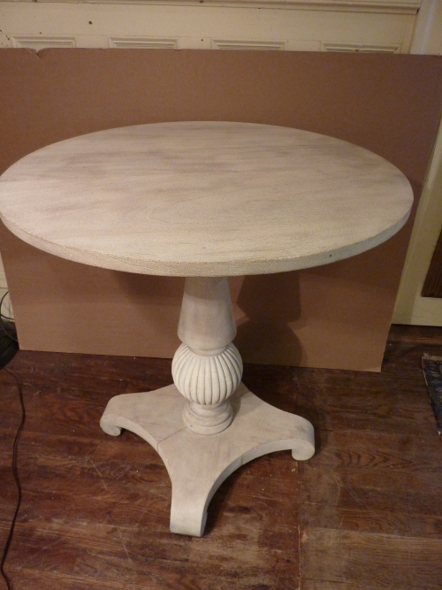 Antique American Empire Whitewashed Center Table