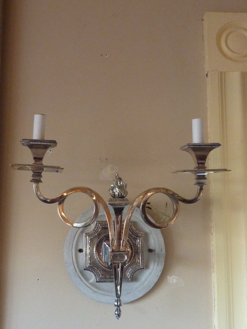 Neoclassical Style Silvered Sconces