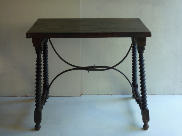 Antique Spanish Walnut Tavern Table Console