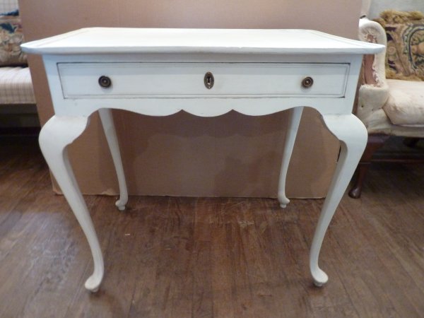 Vintage Whitewashed Tea Table