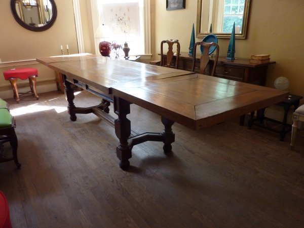 Antique Mediterranean Walnut Dining Table
