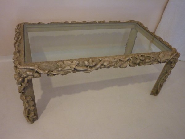 Carved Wood Coffee Table