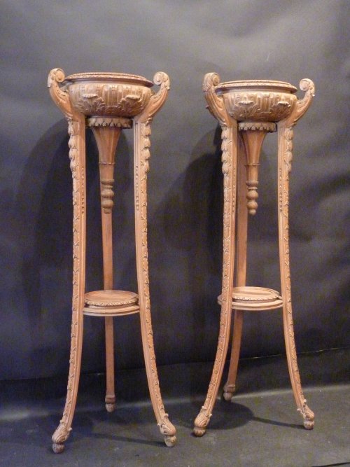 Pair of Georgian Style Pedestal Caches Pots
