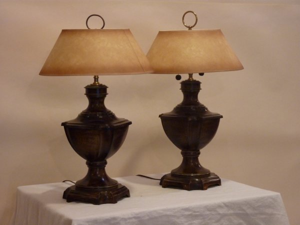 Pair of Modern Metal Urn Lamps