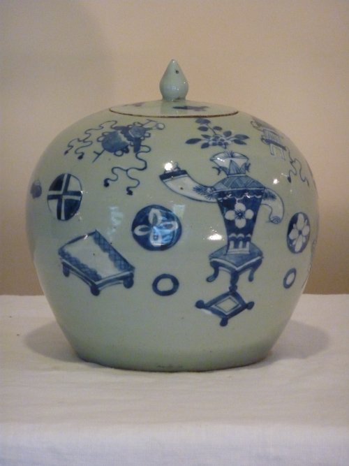 Antique Chinese Ceramic Covered Jar