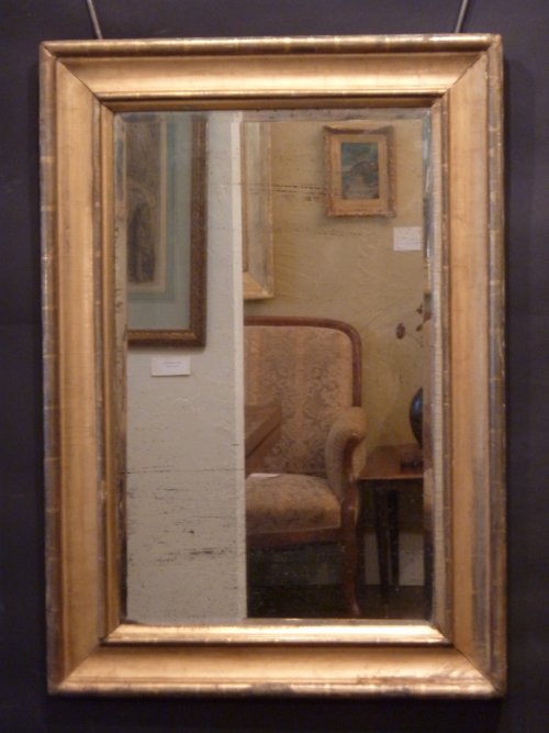 Antique Mid Size Beveled Giltwood Mirror