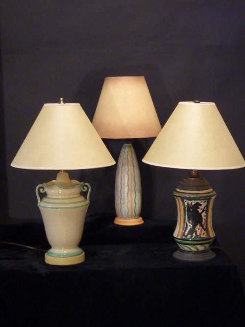 Collection of Small Majolica Lamps