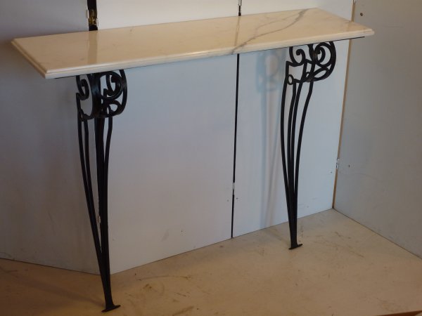 Modern Iron and Marble Console