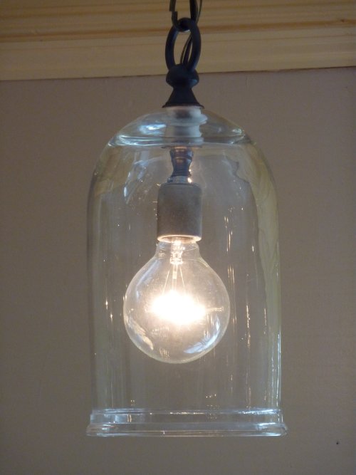 Small Blown Glass Cloche Light FIxture