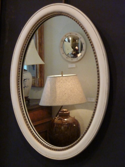 Small Oval Mirror with Beading