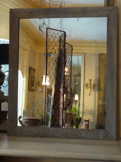 Large Weathered Wood Mirror