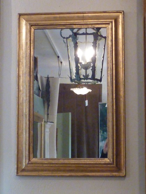 Antique Midsize Giltwood Bolection Mirror