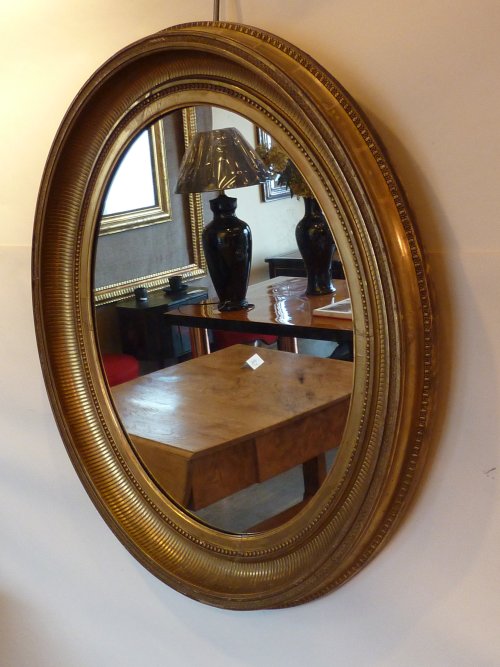 Large Giltwood Generous Oval Mirror