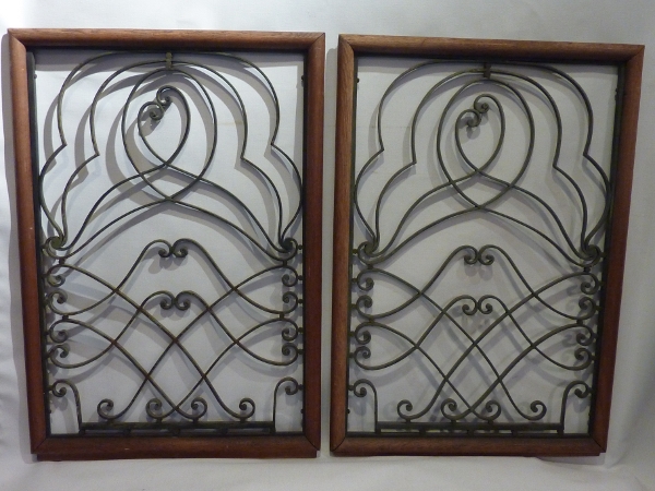 Pair of Bronze Deco Grills