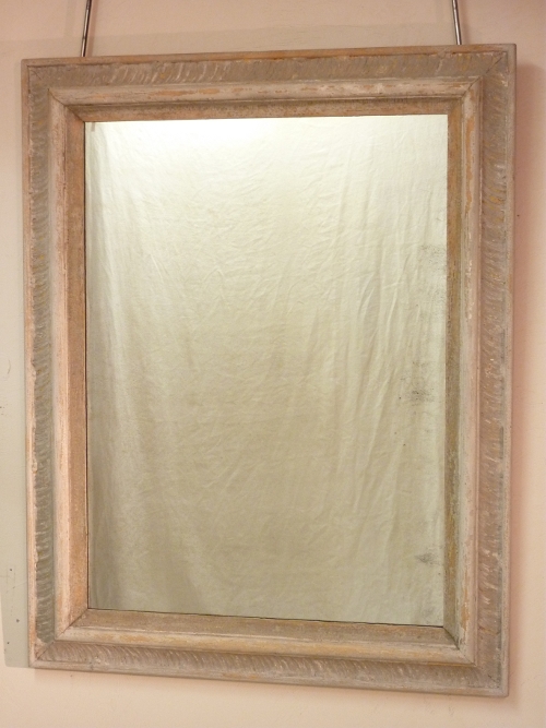 Large Whitewashed Wavy Cove Mirror