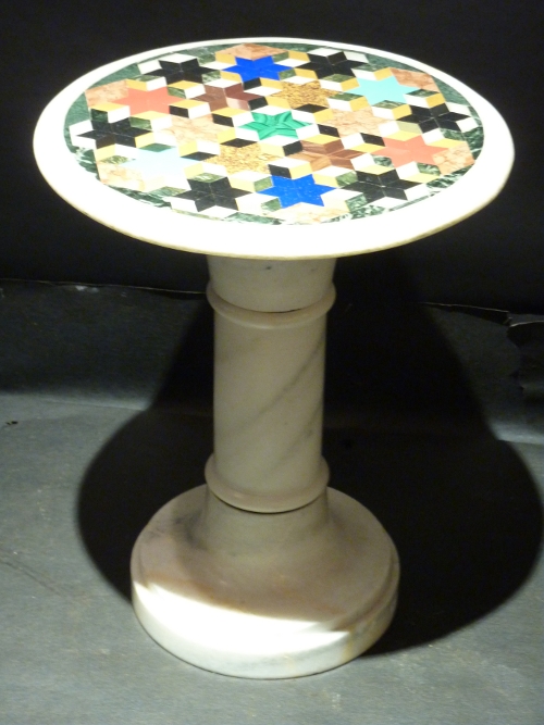 Marble Inlay Drink Table