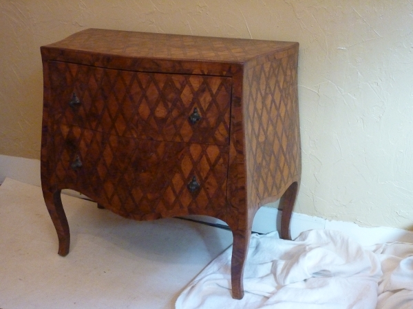 Italian Inlay Bombe Commode