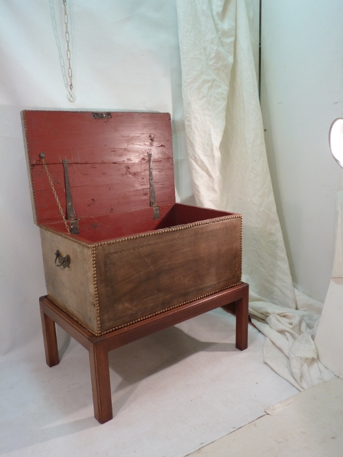 Leather Trunk End Table