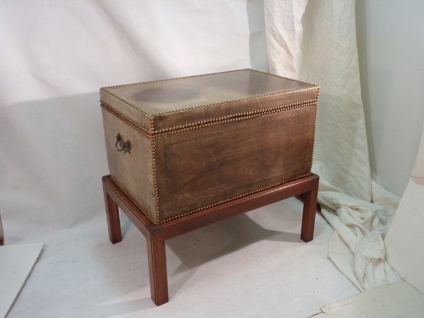 Leather Trunk End Table