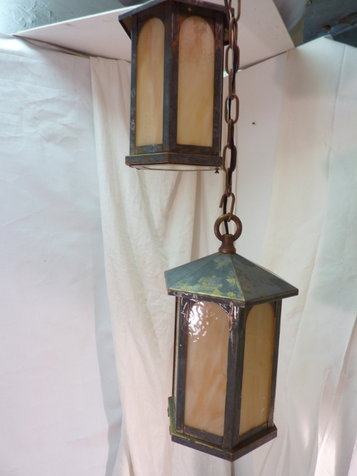 Pair Arts and Crafts Lanterns