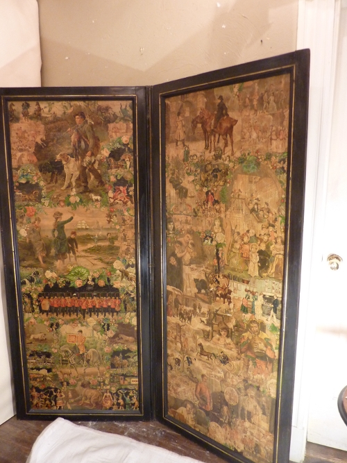 Victorian 3 Panel Decoupage Screen