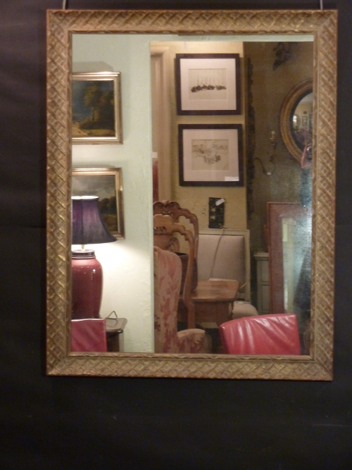 Basket Weave Mid Century Mirror