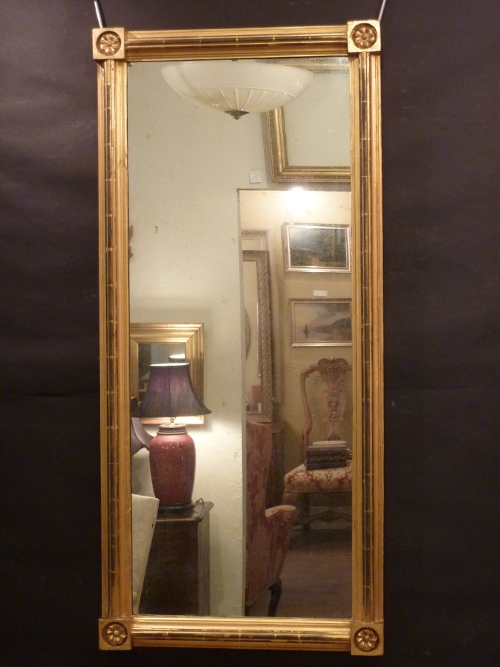 Gilded Block Corner Mirror