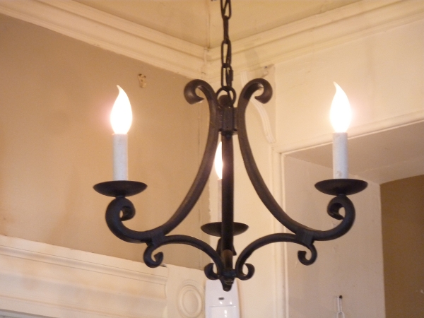 Three Arm Iron Chandelier