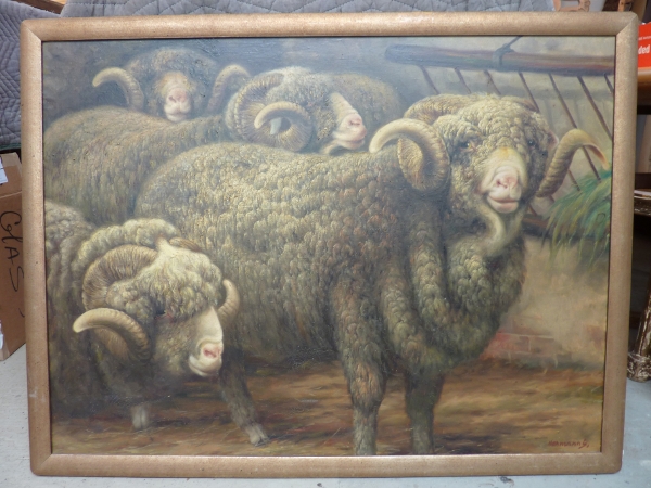 Hermanns Oil Painting of Rams