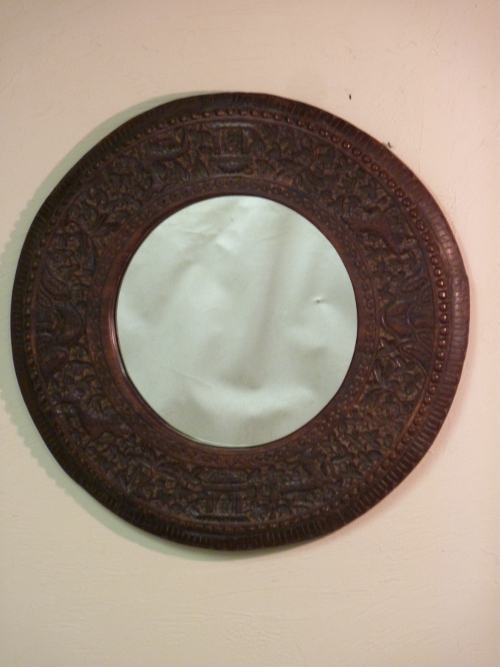 19th Century Carved Round Mirror