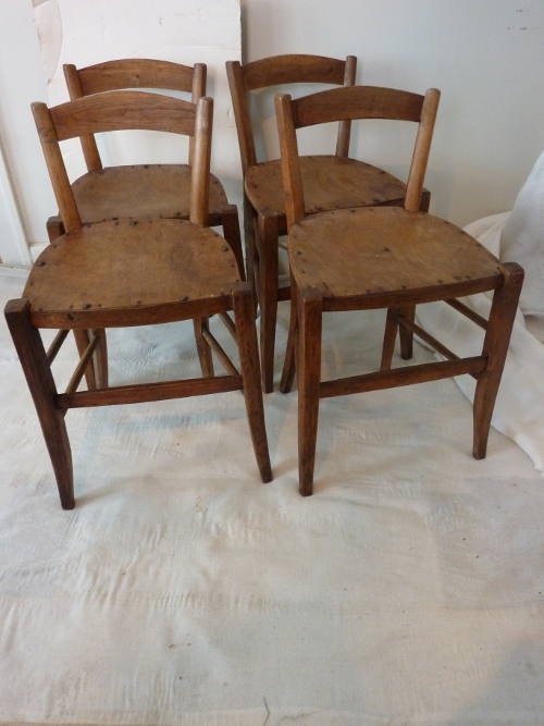 Four French Petite Cafe Chairs