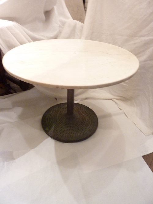 Modern Iron and Marble Cocktail Table
