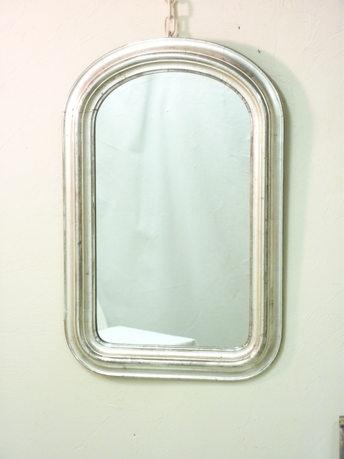 19th Century Curved Corner Silverleaf Mirror