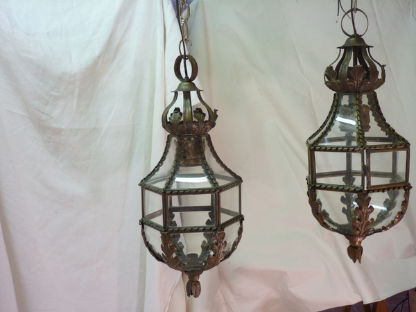 Pair Tin Lanterns