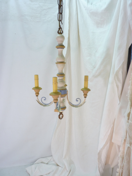 Small Italian Wooden Chandelier